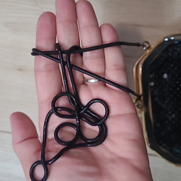 Elka Elegant Black Sequin Evening Bag Clutch - Picture 5 of 9